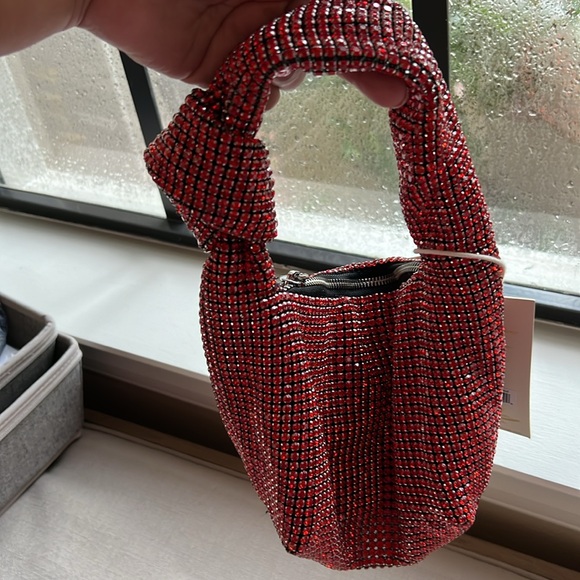 Crystal Red Bag with knot on handle. NWT - Picture 3 of 4